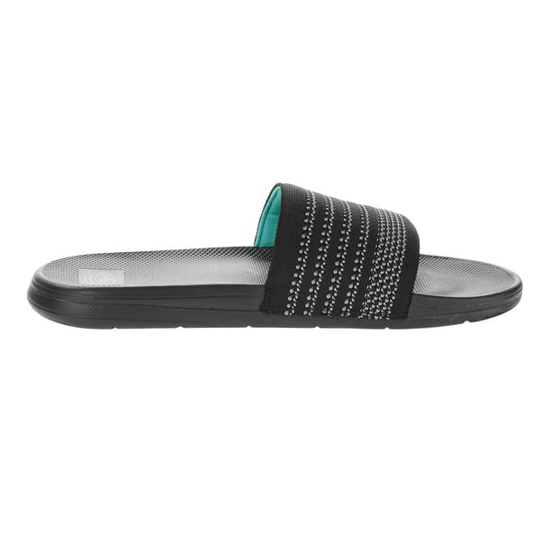 Athletic Works Men's Black Knit Upper Slide Flip Flops Sandals 10-12